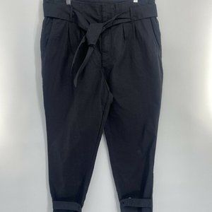 Good American Women Black  Regular Casual Drapery Paperbag Belt Snap Ankle 15/33